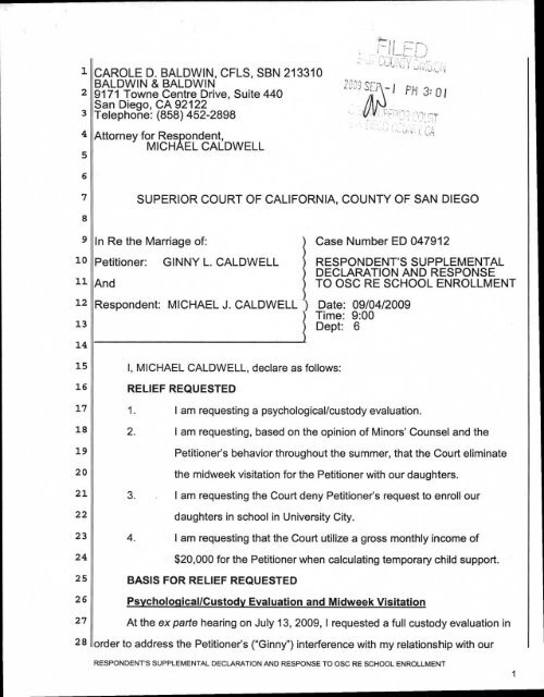 Respondent Supplemental Declaration and Response ... - Home Page