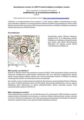 Osallistumis- ja arviointisuunnitelma/ II 5.2.2013 - Vantaan kaupunki