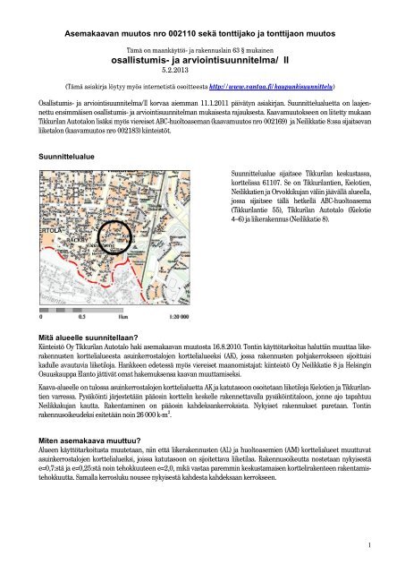 Osallistumis- ja arviointisuunnitelma/ II 5.2.2013 - Vantaan kaupunki