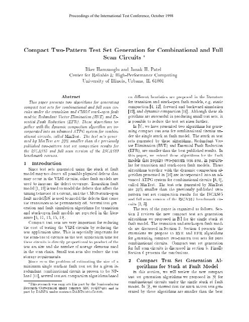 Compact Two-Pattern Test Set Generation
