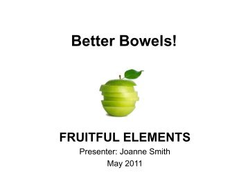 Nutrition & Better Bowels - SCI Information Database