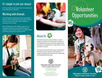 About Volunteering - Hawaiian Humane Society