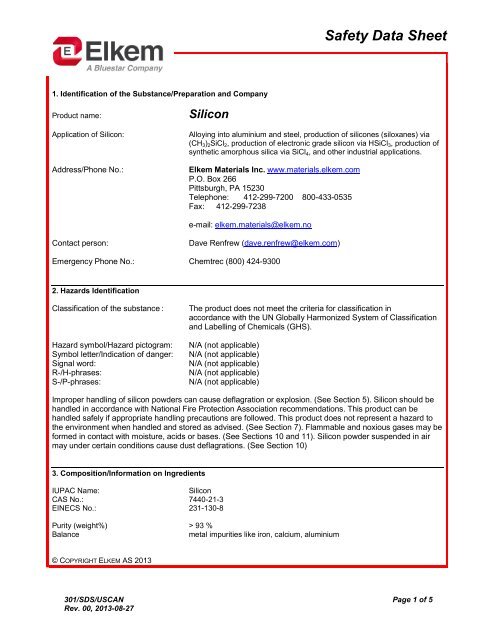 Safety Data Sheet - Elkem