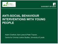 anti-social behaviour interventions with young people - School of Law