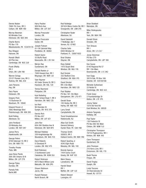 Yearlings - Ontario Sires Stakes