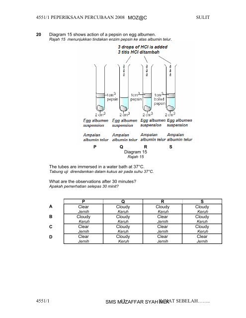 Biology 1Q&A - Trial Paper Collection