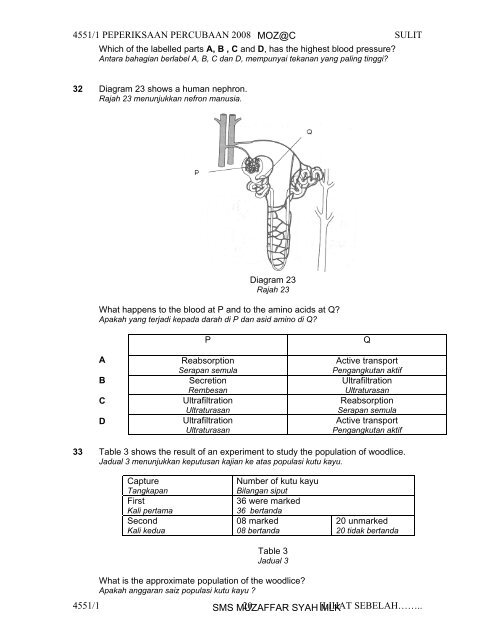 Biology 1Q&A - Trial Paper Collection