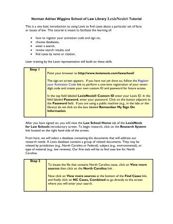 LexisNexis First-Year Research Guide - Campbell Law