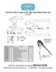 USATCO's Rivet Cutter (with Alloy Steel Plates) Parts List Toll Free ...