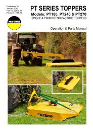 PT Series Operator & Parts Manual - McConnel