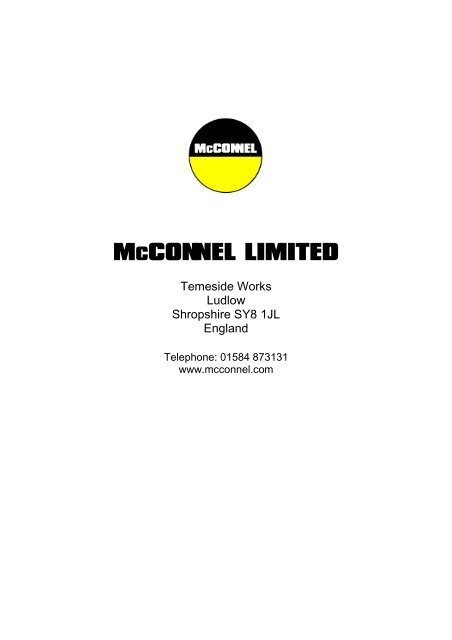 PT Series Operator & Parts Manual - McConnel