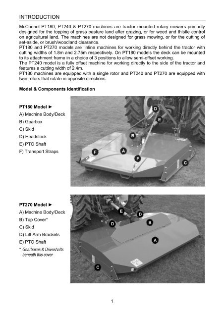 PT Series Operator & Parts Manual - McConnel