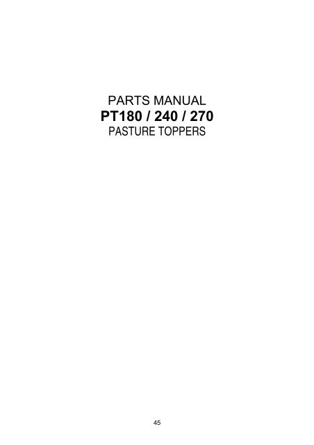 PT Series Operator & Parts Manual - McConnel