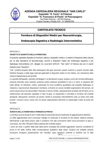 ok Capitolato Tecnico - Ospedale San Carlo