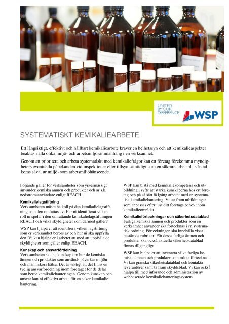 SYSTEMATISKT KEMIKALIEARBETE - WSP Group