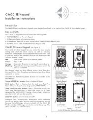 C4630 SE Keypad Instruction Manual - Sonance