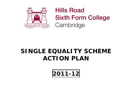 single equality scheme action plan - Hills Road Sixth Form College