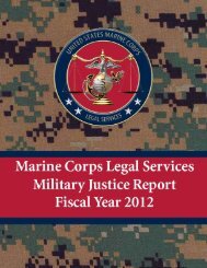 FY2012 - Military Justice Report - Headquarters Marine Corps