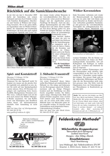 Ausgabe 1, Januar 2010 - Quartier-Anzeiger Archiv