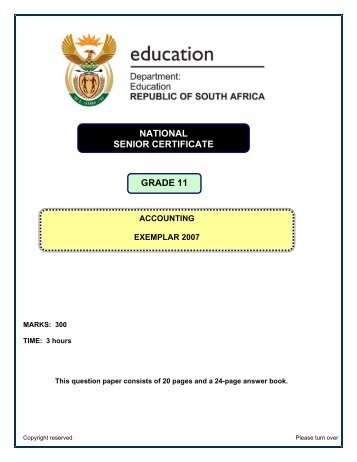 NATIONAL SENIOR CERTIFICATE GRADE 11