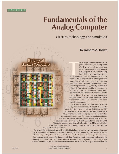 Fundamentals of the Analog Computer - IEEE Xplore