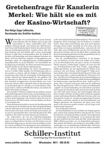 zum Flugblatt - Schiller-Institut - Vereinigung fÃ¼r Staatskunst eV