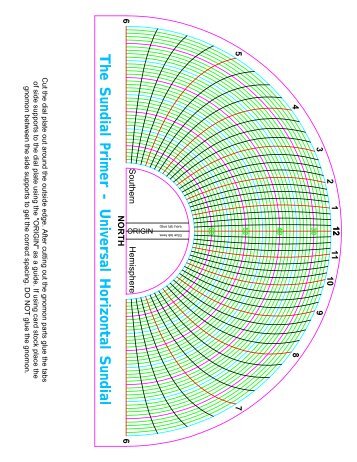 The Sundial Primer - Universal Horizontal Sundial - "mySundial.ca"!