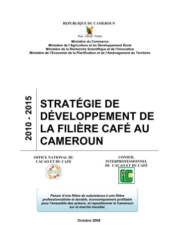 stratégie de développement de la filière café au cameroun