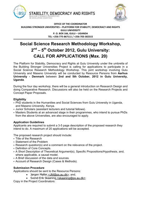Call for Application Social Science Research Methodology Workshop