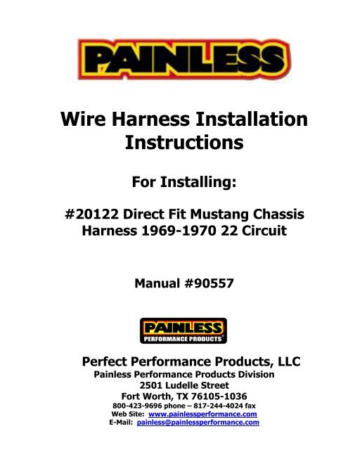 Wire Harness Installation Instructions - Painless Wiring