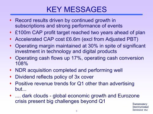 2011 Full Year Results Presentation - Euromoney Institutional ...