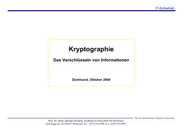Kryptographie - Prof. Dr. Heinz-Michael Winkels