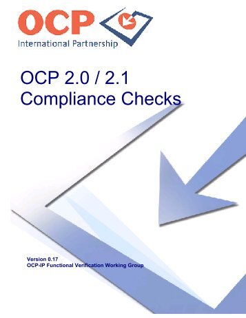 OCP 2.0 / 2.1 Compliance Checks - OCP-IP
