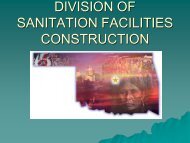 DIVISION OF SANITATION FACILITIES CONSTRUCTION