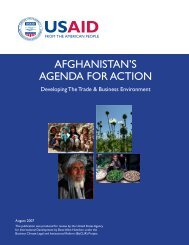 Afghanistan's Agenda for Action - Economic Growth - usaid