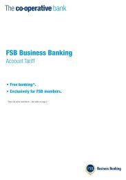 FSB Business Banking tariff - The Co-operative Bank