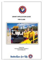 Application Guide for Clubs (PDF) - Surf Life Saving Foundation