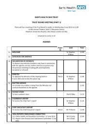 Board papers - Barts Health NHS Trust