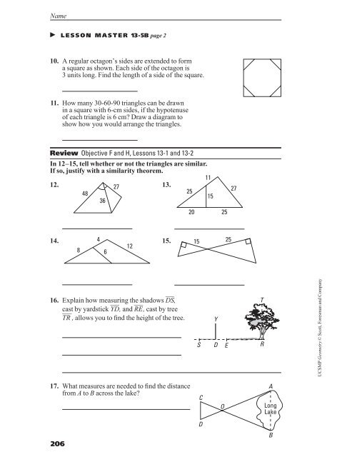 Geometry Chapter 13 Lesson Master Bs