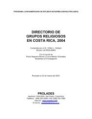 Directorio de Grupos Religiosos en Costa Rica, 2004