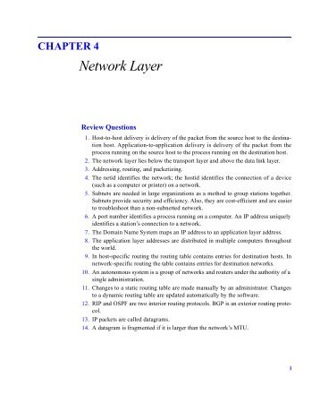 CHAPTER 4 Network Layer