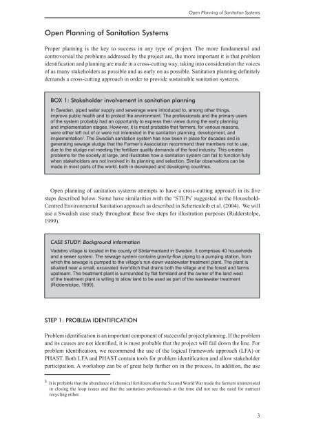 Open Planning of Sanitation Systems