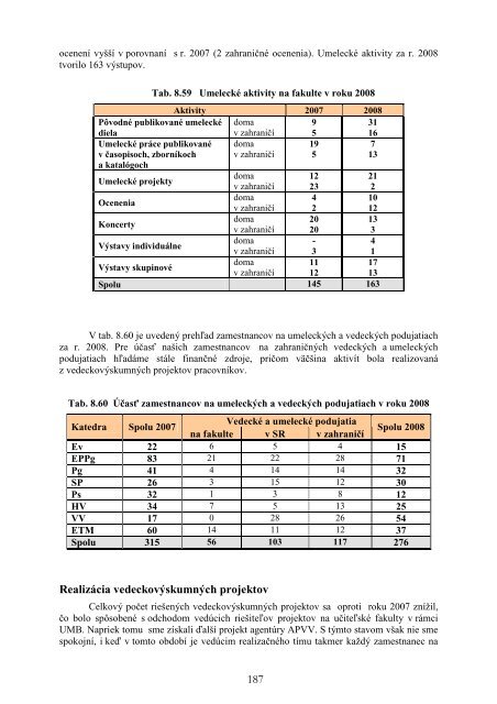 VS o Ã„Âinnosti UMB za rok 2008_final_na MÃ…Â  SR - Univerzita Mateja ...