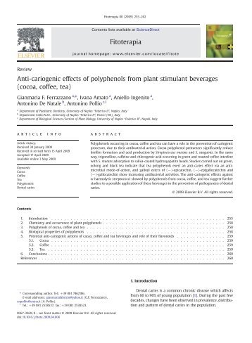 Anti-cariogenic effects of polyphenols from plant stimulant ...