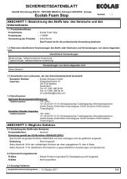 SICHERHEITSDATENBLATT Ecolab Foam Stop