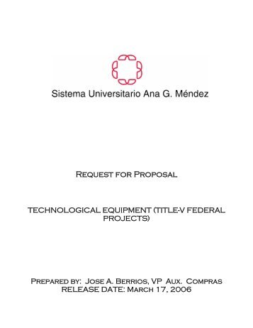 Request for Proposal - Sistema Universitario Ana G. Mendez