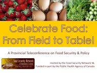 presentation - The Food Security Network of Newfoundland and ...