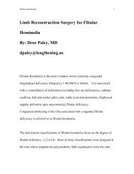 Limb Reconstruction Surgery for Fibular Hemimelia By: Dror Paley ...