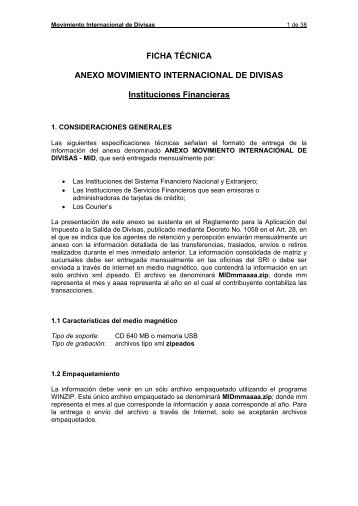 Ficha técnica del Anexo MID - Servicio de Rentas Internas