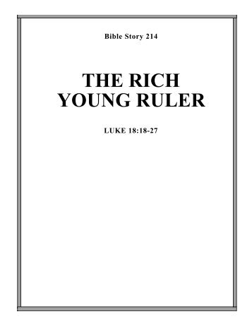 THE RICH YOUNG RULER - Calvary Curriculum